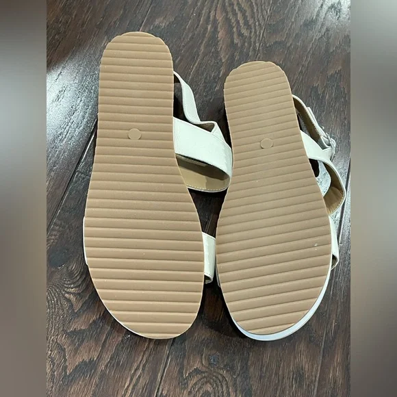 Quince Women Italian Leather Platform Sandal Bone Shoes 9 NEW - Picture 7 of 9